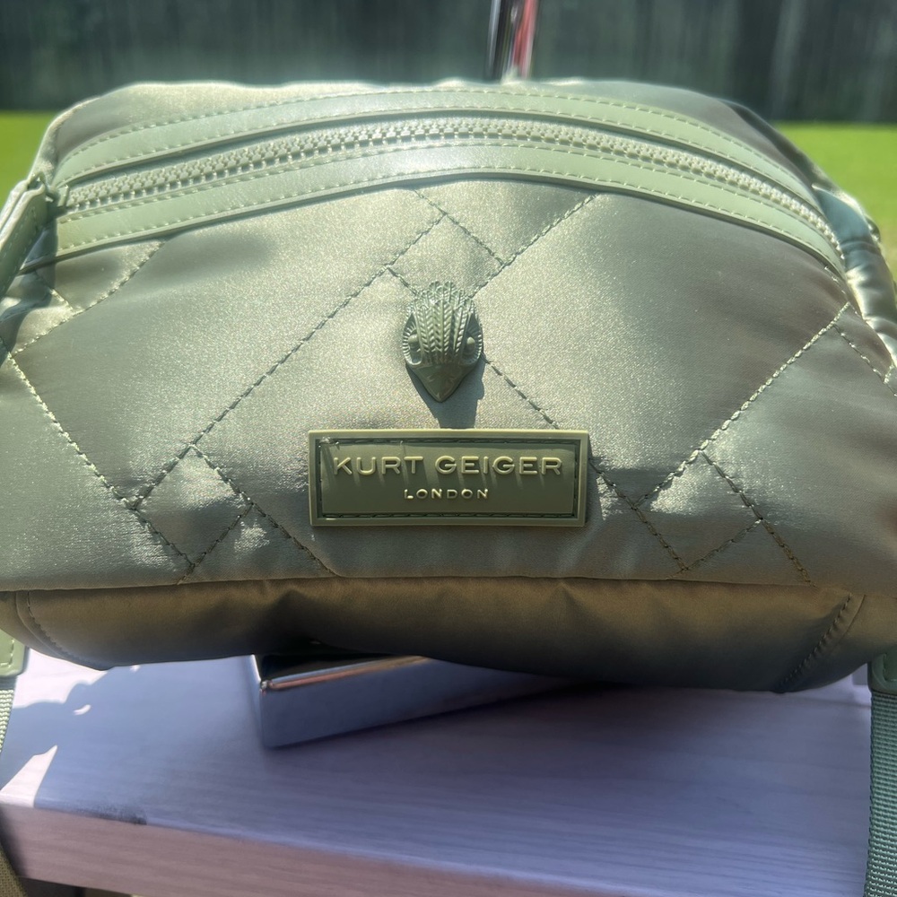 Kurt Geiger Green Quilted Crossbody Bag - Picture 1 of 9